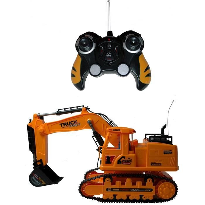 Excavatrice radiocommandée Rayline RC XM-6817L - Jaune melon - Avec ...
