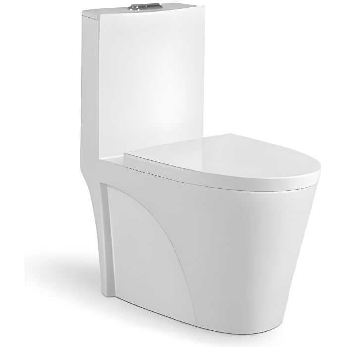 WC à Poser Monobloc - Céramique Blanc - 39x75 cm - Fusion - RUE DU BAIN - Sur pied - 3/6 L