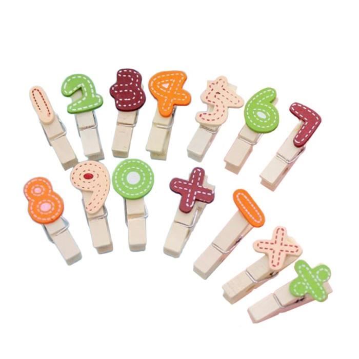 Pince A Linge Clip Bois Numero Epingle Mini Petite Decorative