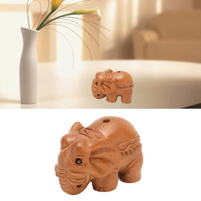 Petite Figurine éléphant En Bois Sculpté à La Main – Style Artisanal, Vintage