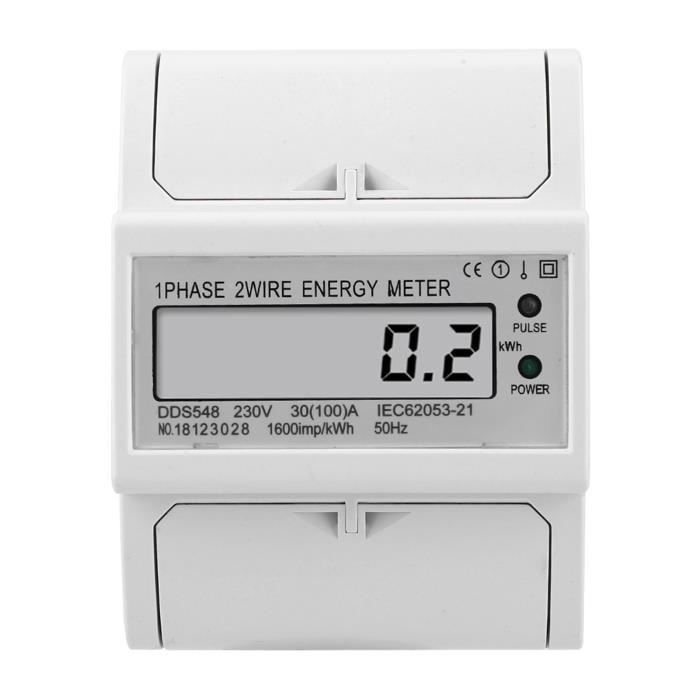 Compteur électrique Monophasé 220V 60A - Écran LCD, Pour Mesurer Ta Consommation D'énergie