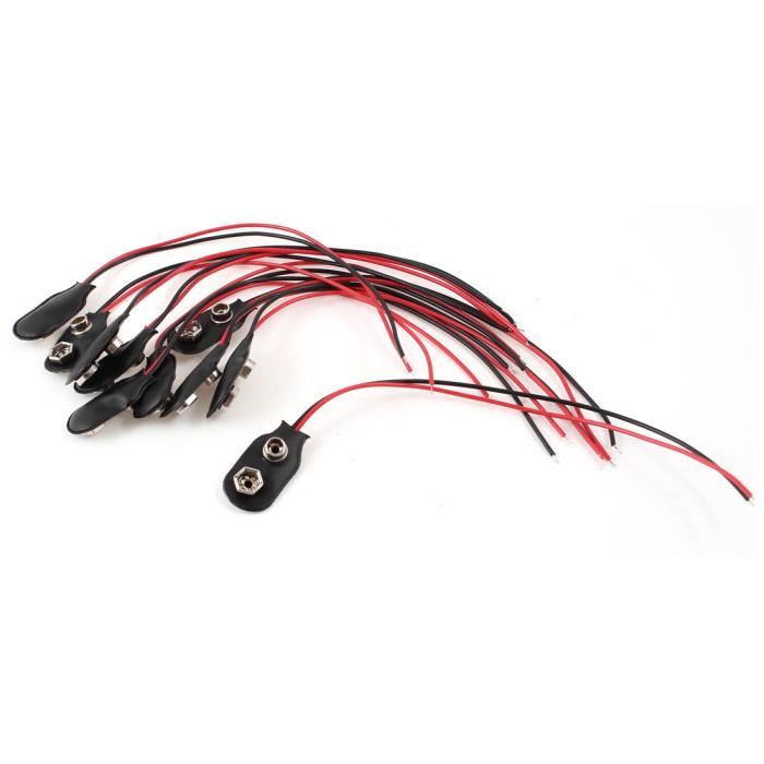 Noir Rouge Conduit Par Cable Double Pile 9v Connecteur 10pcs Boucle Agrafes Achat Vente Batterie Domotique Noir Rouge Conduit Par Cable Cdiscount