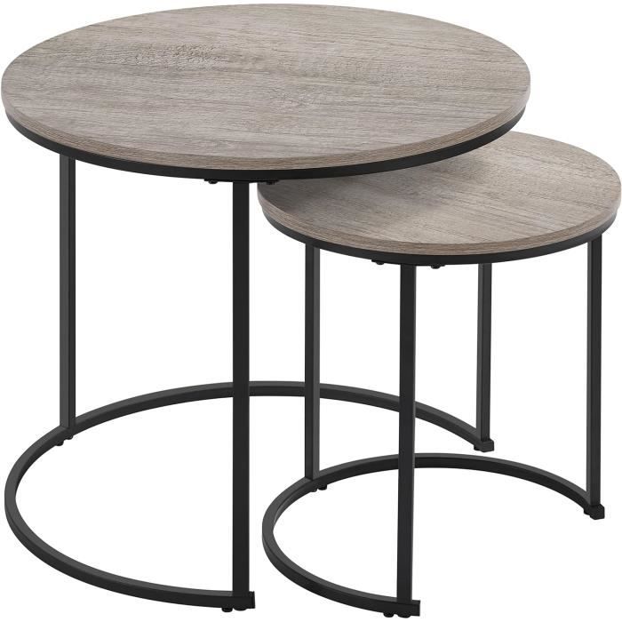 IDIMEX Lot 3 Tables Gigognes Luna – Blanc Brillant & Métal Chromé, Design Moderne Salon 40x45x40 Cm