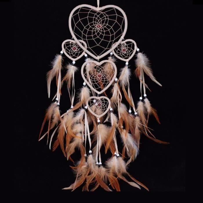 Capteur de Rêves Dreamcatcher Plumes Cadeau Décoration Suspendu Windspiel 32 CM