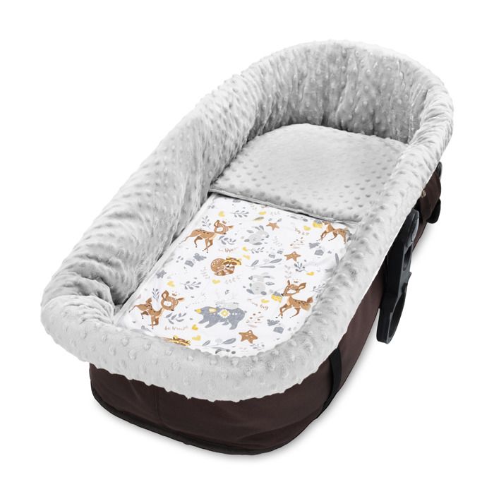 Bordure pour poussette - housse pour nid de bain bébé 3 pièces avec  oreiller et matelas coton cerf minky gris clair - Cdiscount Puériculture &  Eveil bébé