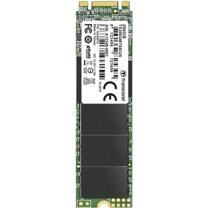 TRANSCEND Dur SSD 256GB - Simple Face M.2 2280 SSD, SATA B+M Key, TLC - Pour Notebook ultra-fin