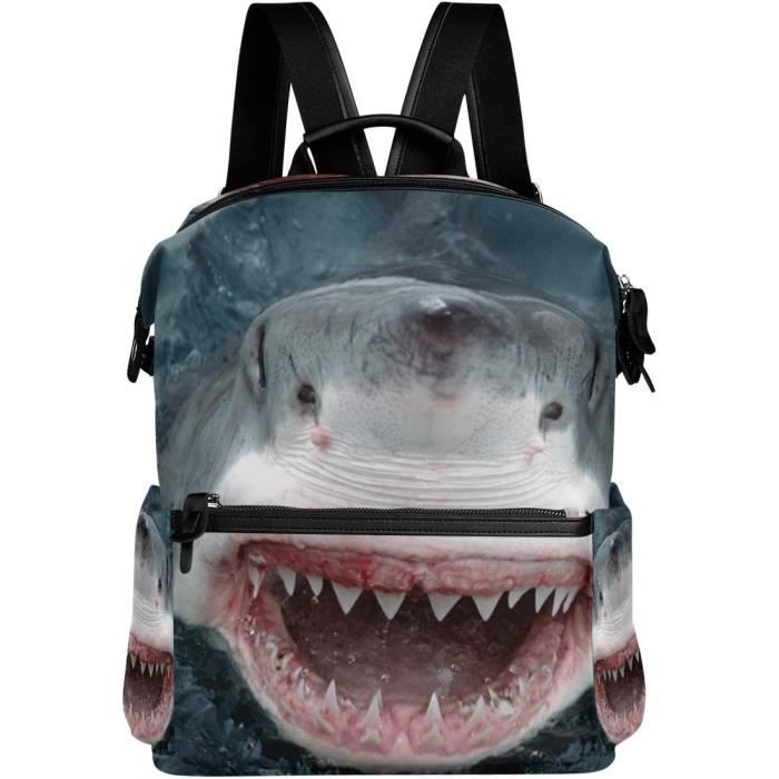Sac A Dos De Motif Dents De Requin Blanc H6870 Cdiscount Bagagerie Maroquinerie