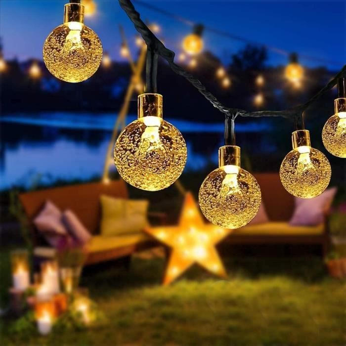 Guirlande Solaire Extérieur 7m 50 LED Qxmcov - 8 Modes IP65 étanche
