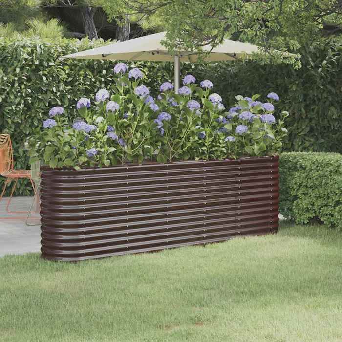 vidaXL Lit surélevé de jardin Acier galvanisé marron 318900