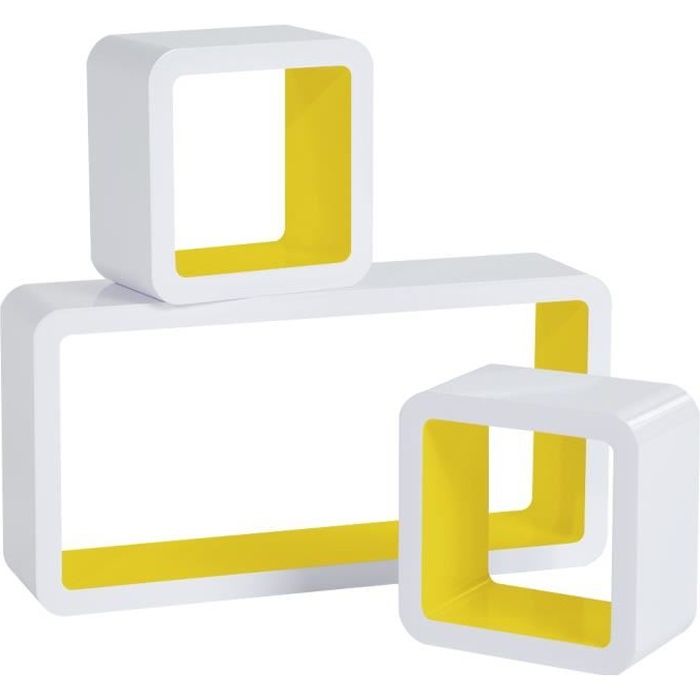 Casâme Lot de 3 Cubes en Bois empilables avec poignées Motif étoile