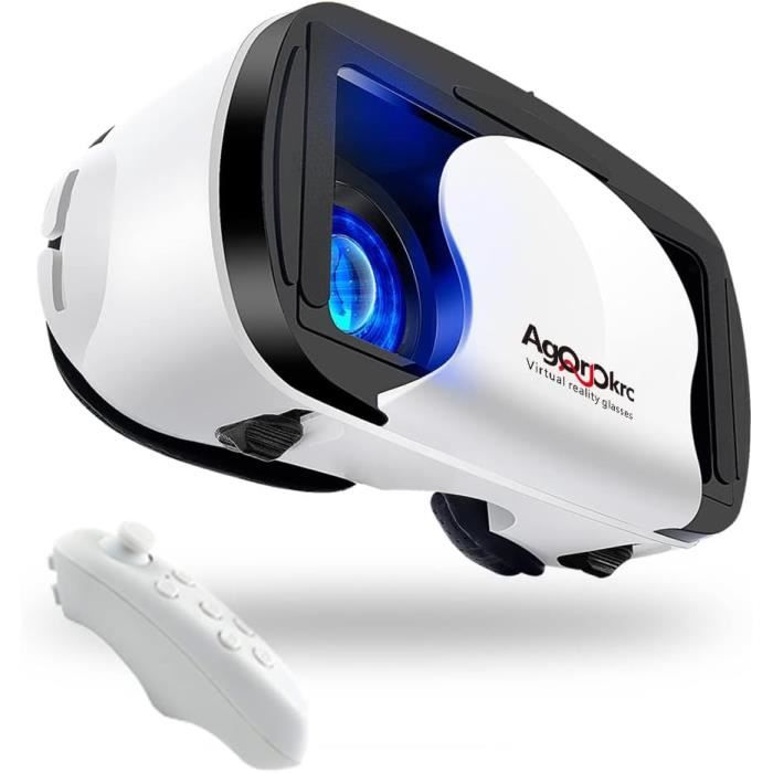 Casque VR 3D Pour Smartphone - Écran 2K HD, Lentilles Anti-lumière Bleue, Compatible Android/iOS 4.7-7 Pouces - 6