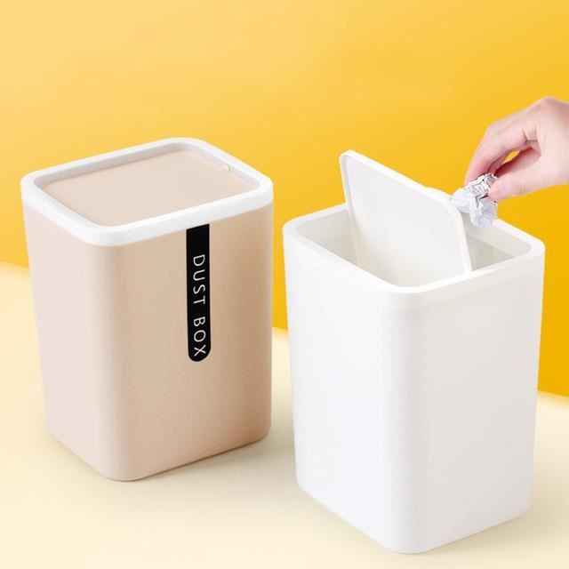 Poubelle à Couvercle Basculant 10L En Plastique PP - Poubelle Cuisine Kaki - IOIUSKKU