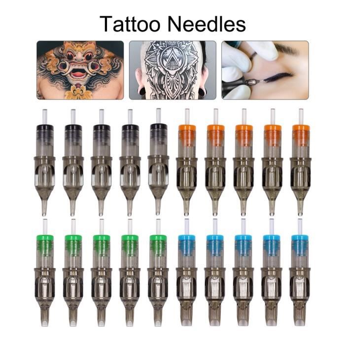Aiguille De Tatouage Stérilisée RL/RS/RM/M1, 100/50 Pièces, Aiguille Stérile Jetable Pour Machine à Tatouer Standard Et Accessoires De Tatouage Gris