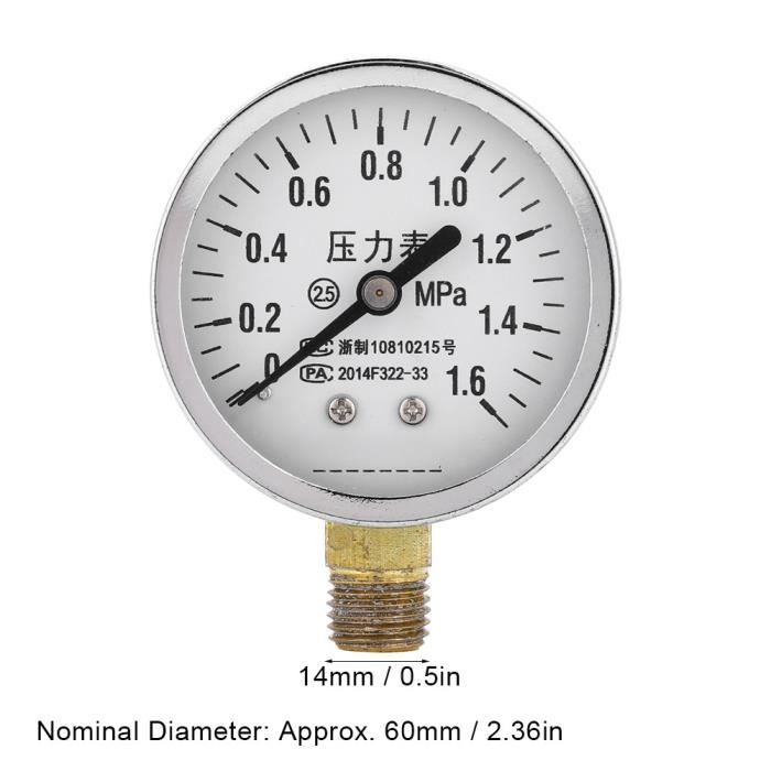 Mini Manomètre 0 ~ 6 Bar, Jauge De Pression D'Air À Filetage Npt 1/4