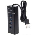 4-Port Hub USB 3.0 High Speed Ports Pour Ordinateur, Pc, Tablette (Noir)-1