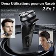 Rasoir Électrique Sans Fil SEJOY - Têtes Rotatives 3D - Charge Rapide 1H - Tondeuse Barbe Pop-up - Gris-1