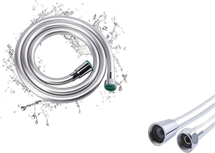 Tuyau De Douche Extérieure 1.5 M Avec Raccord Gardena – Pommeau + Flexible Tissu Blanc – Douche Jardin Camping