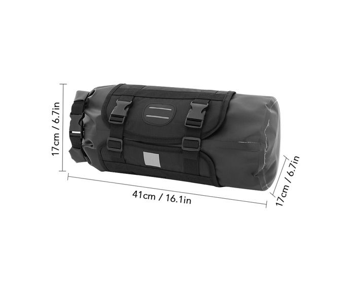 ROCKBROS Sacoche de Guidon Vélo, Sac Avant Guidon 2L Bikepacking, Sacoche Guidon VTT Étanche Avant Léger Pliable Grande Overture Universelle pour VTT Vélo de Route Noir-Orange