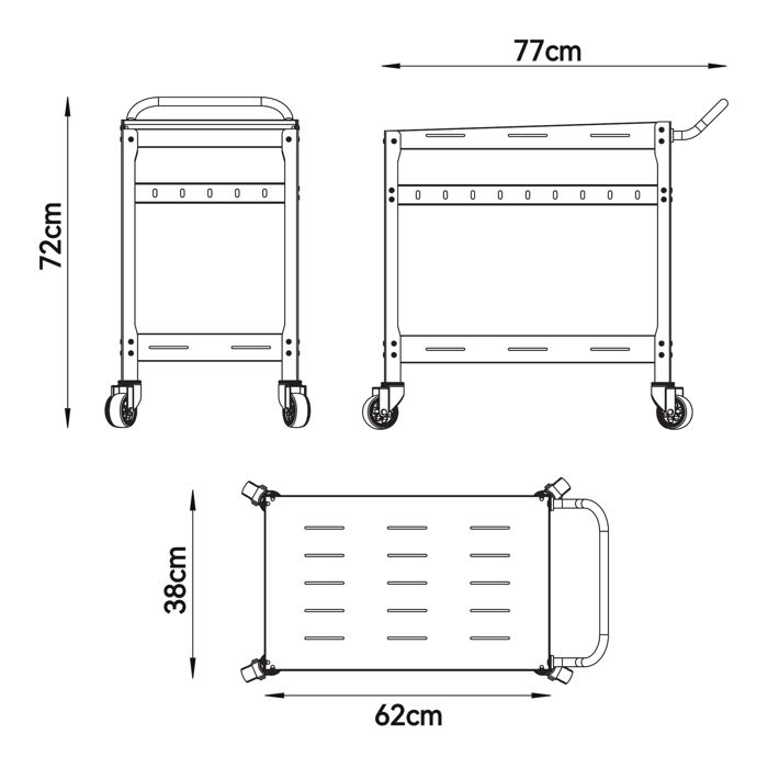 Chariot Service Barbecue Bois Acacia - Table D'Appoint Extérieure 100x80x59cm