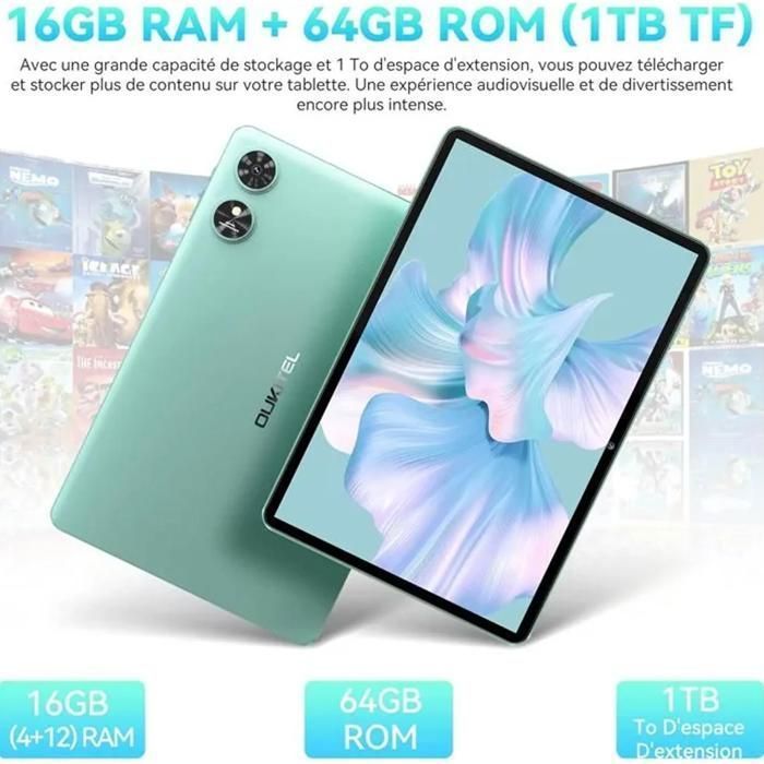 Tablette Pour Enfants OUKITEL OT6 - 10 Pouces HD, Android 13, 16 Go RAM, 8000 MAh - Avec Contrôle Parental