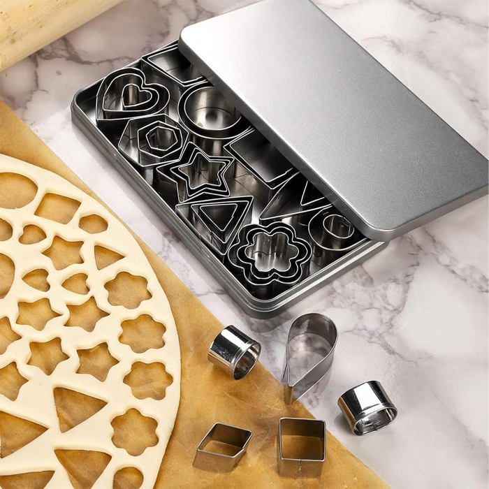 Lot 10 Emporte-Pièces Étoiles Acier Inoxydable - Moules à Biscuits Étoiles Hexagonales Pour Pâtisserie Noël Fêtes