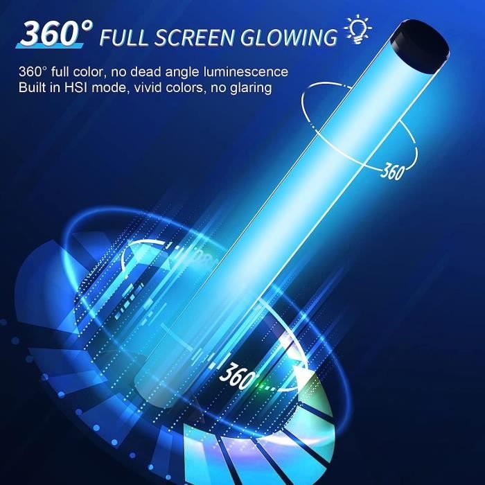 YAMYONE 360° RGB Barres LED, 42cm Gaming LED Smart Lampes avec 16 Millions  Couleurs, Sync avec Musique TV, Control par APP Télécommande Décor Chambre  Gaming Lumière d'Ambiance (42CM-Ronde) : : Luminaires et