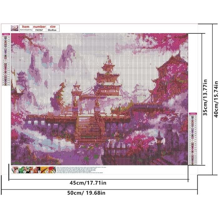 QINRUBB DIY 5D Nuit De Lune Diamond Art Kits Point De Croix Painting Pour Adultes Débutants, 5D Cascade Art Du Diamant Complet Kit, Peinture Fairyland Diamant Painting Kits Maison Décor 30x40 Cm