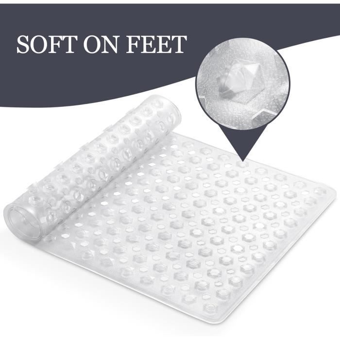 Tapis De Bain De Massage Rond, Tapis De Douche Antidérapant, Lavable En Machine Avec Trous De Drainage Et Ventouses 55x55 Cm Bleu 96041017