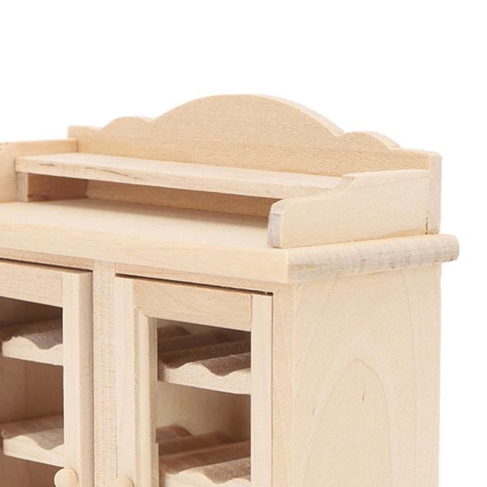 Armoire Miniature En Bois Pour Maison De Poupée – Bibliothèque 16,3 Cm, à Peindre, échelle 1/12, Décoration DIY