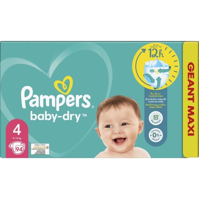 PACK x4 - Pampers Baby-Dry - Taille 2 X33 – ChronoCouches Martinique