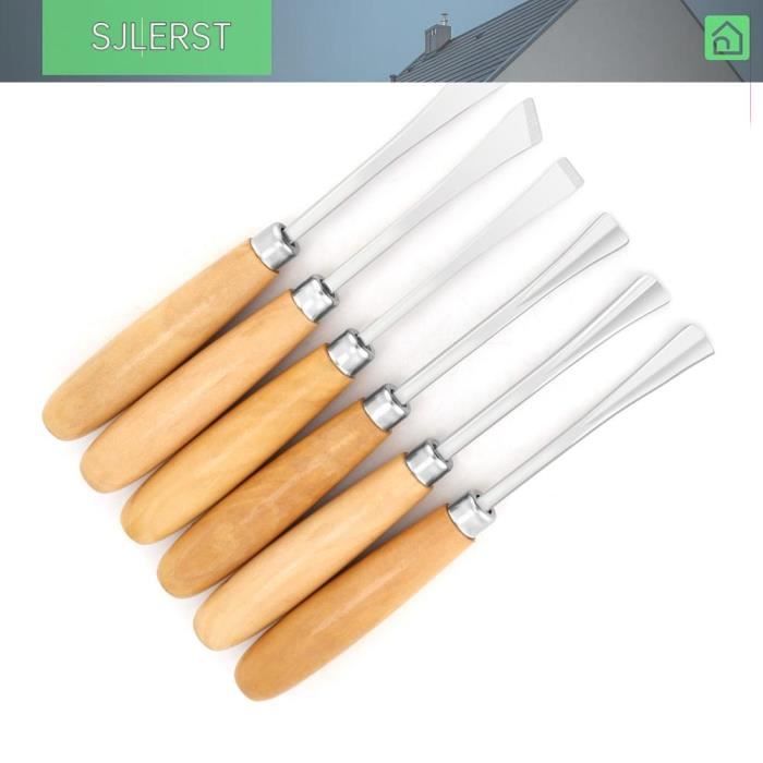 Ensemble 12 Outils Sculpture Sur Bois – Ciseaux à Bois Acier Trempé, Manches Bois Poli, Kit Complet Pour Débutants & Pros