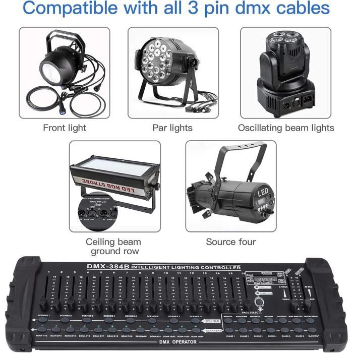 UKing Contrôleur DMX, 384 Canaux DMX512 Contrôleur Console 240 ...