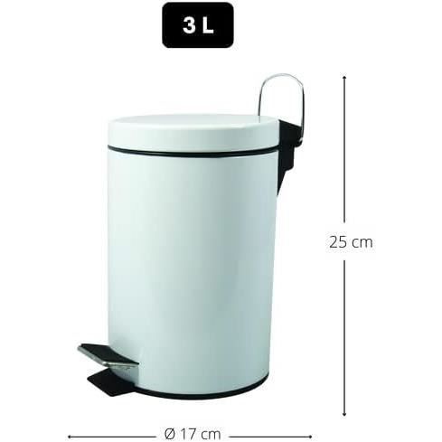 Poubelle à cosmétiques Acier Inoxydable Noir Mat uni avec Récipient intérieur Amovible Salle de Poubelle à cosmétiques Acier Inoxydable Noir Mat uni avec Récipient intérieur Amovible Salle de