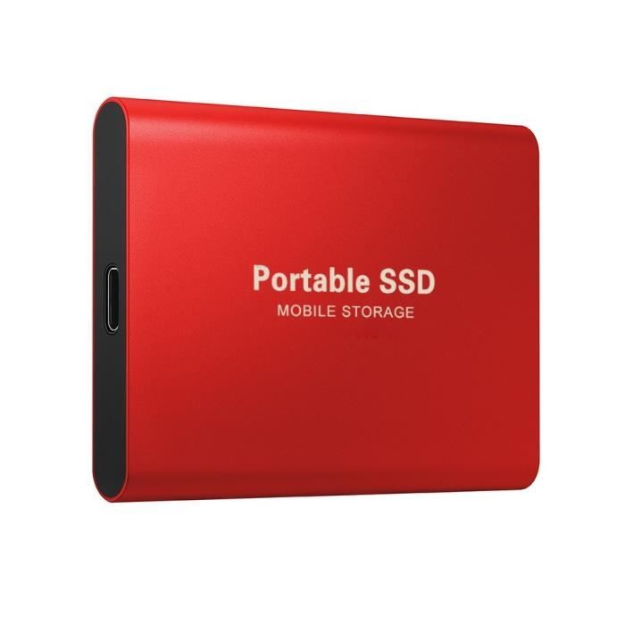 Disque SSD Mini Disque Dur Externe Portable 4TB 4To Rouge Type-C avec  Pochette Sac de Stockage en Tissu Noir - Cdiscount Informatique
