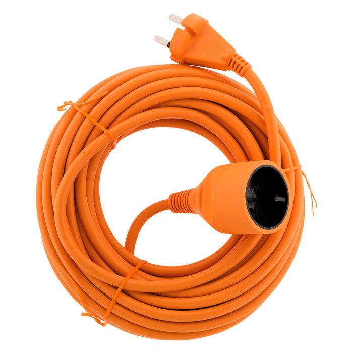 Zenitech Prolongateur 16A HO5VV-F 2X 1,5 2P sans Terre Orange 50m - Zenitech