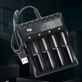 INN® Chargeur Batterie au lithium 3,7 V à 4 emplacements Batterie nickel-cadmium 1,5 V USB quatre supports de charge indépendants-2