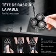 Rasoir Électrique Sans Fil SEJOY - Têtes Rotatives 3D - Charge Rapide 1H - Tondeuse Barbe Pop-up - Gris-2