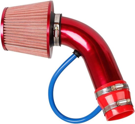 Filtre D'admission D'air En Fibre De Carbone Pour Voiture - Kit Universel De 76 Mm (petit + Tube En Aluminium Argenté