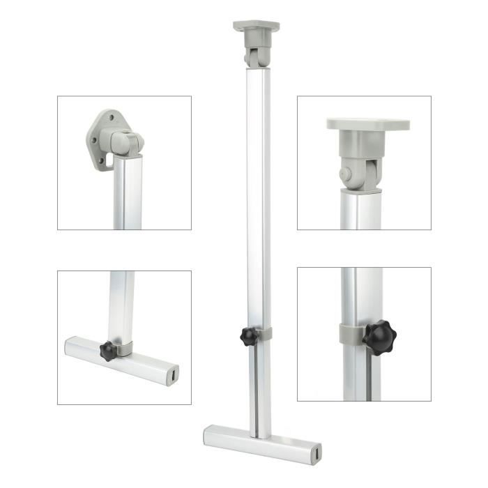 Support Table Réglable Aluminium Caravane 100kg Pied Table Camping-car Réglable 360° - Alliage Aluminium 100kg Charge Accessoire Caravane Yacht