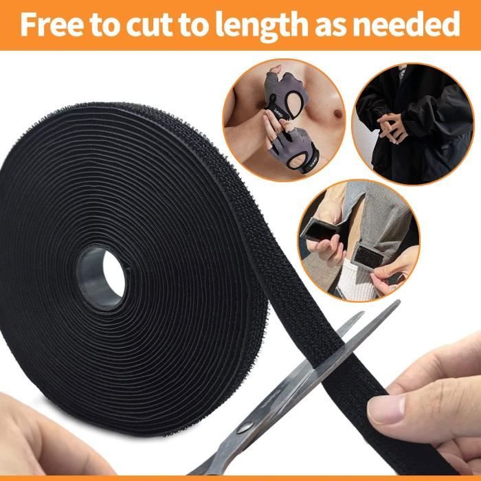 Sangle Scratch Réutilisable 5cm X 5m - Avec 15 Boucles - Nylon Résistant - Pour Câbles, Tuyaux, Rangement