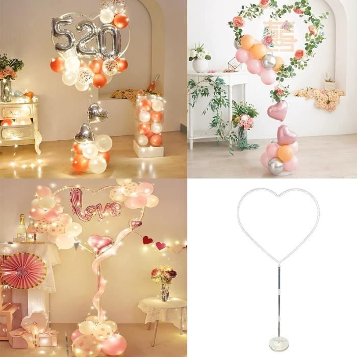 LDXDRU Lot de 3 supports à ballons, support à ballons de 160 cm, support à ballons pour le sol Réutilisable, support à ballons pour décoration d'anniversaire, mariage