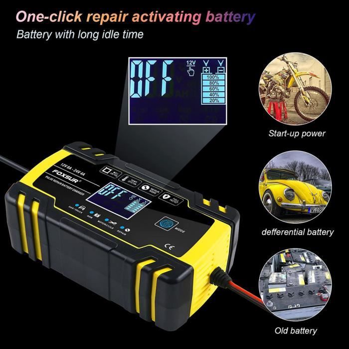 Désulfateur de batteries au plomb à impulsions automatiques 400 Ah écran  LED - De 12 V à 72 V combinés - Cdiscount Auto