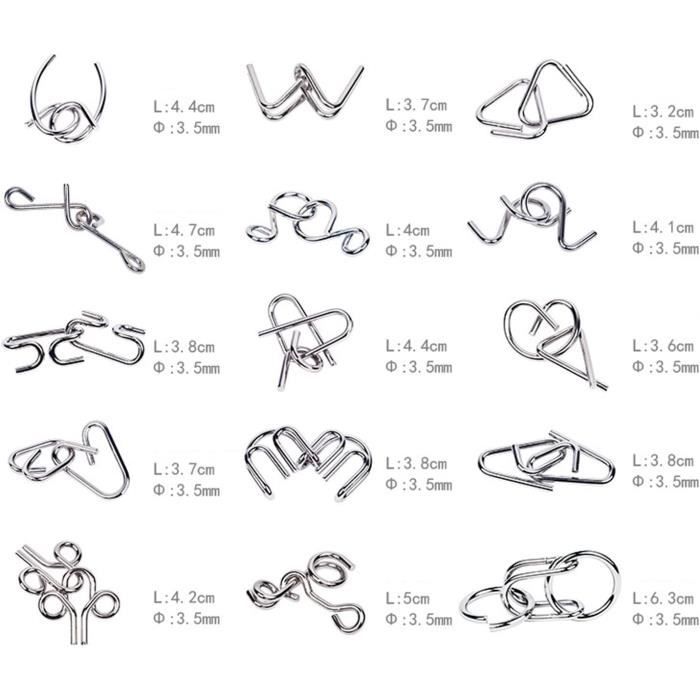 Coffret Casse-Tête 3 Pièces Fil Métallique (XL) | LE