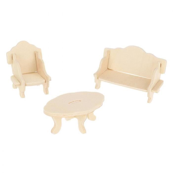 Table en bois pour maison de poupée - Modèle pratique 1:12 - Maison