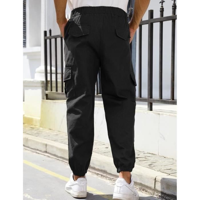 Pantalon cargo skinny pour homme, pantalon de survêtement multi-poches à  commande haute, jogging décontracté, jogging de travail en plein air,  document solide, nouvelle mode, fjSpring - AliExpress