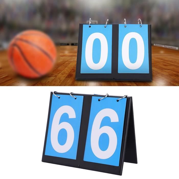TOGEVAL Table De Score Portable Multisports – 53x17 Cm – Affichage Rabattable, Design Pratique – Pour Tennis, Badminton, Basketball, Football, Fléchettes – Durable Et Facile à Tourner