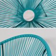 Fauteuil ACAPULCO forme d'oeuf - Turquoise - Fauteuil 4 pieds design rétro, cordage plastique, intérieur / extérieur-3