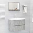5570VENTE BEST•Miroir de salle de bain Miroir murale avec un Miroir de salle de bain Gris béton 60x10,5x37 cm Aggloméré SIZE:60 x 10-3