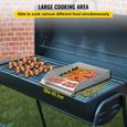 Plaque de Cuisson - VEVOR- 46x40 cm Plancha Poêle Grill en Inox  - Barbecue Pizza Camping-3