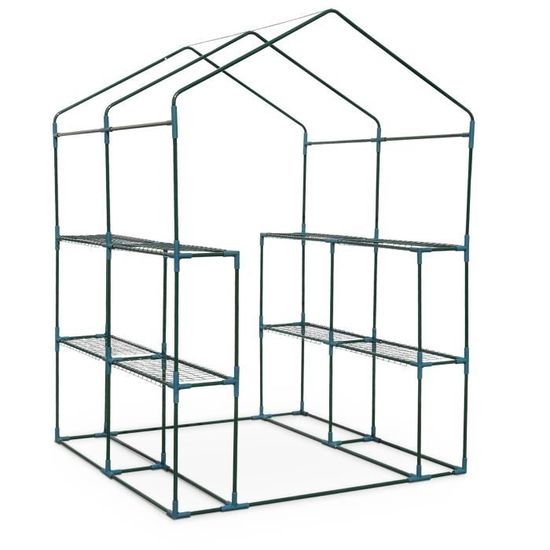 serre de jardin basilic 2m avec 2 etageres en polyethylene cdiscount jardin